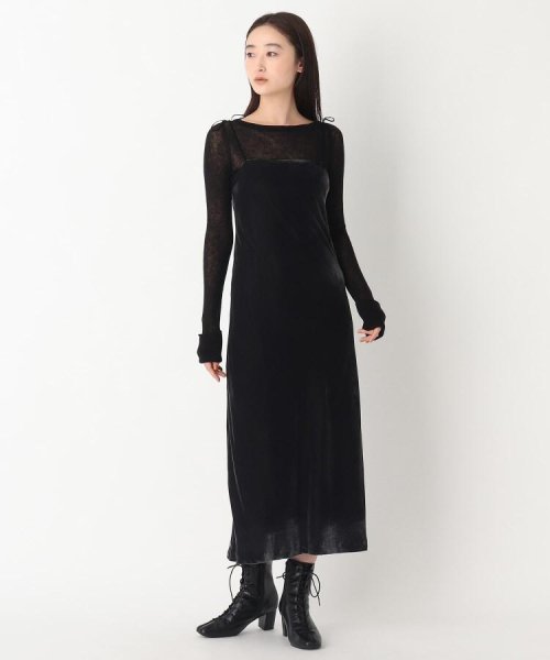 【百々千晴さんコラボ】シルクレーヨンベルベット キャミドレス