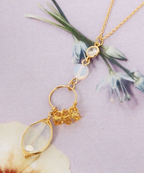 11月誕生石 シトリン ハートムーンストーンネックレス ワイスチャーム Wythecharm D Fashion 11月誕生石 シトリン ハートムーンストーンネックレス ワイスチャーム Wythecharm D Fashion