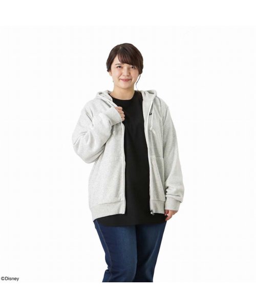 クーポン Disney ミッキー 裏起毛ワンポイントジップパーカー クイーンサイズ 1485 6750 マックハウス レディース Mac House Women D Fashion