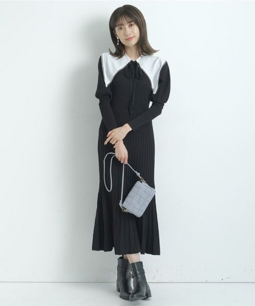 2way衿付きニットワンピース アプワイザー リッシェ Apuweiser Riche D Fashion 2way衿付きニットワンピース アプワイザー リッシェ Apuweiser Riche D Fashion