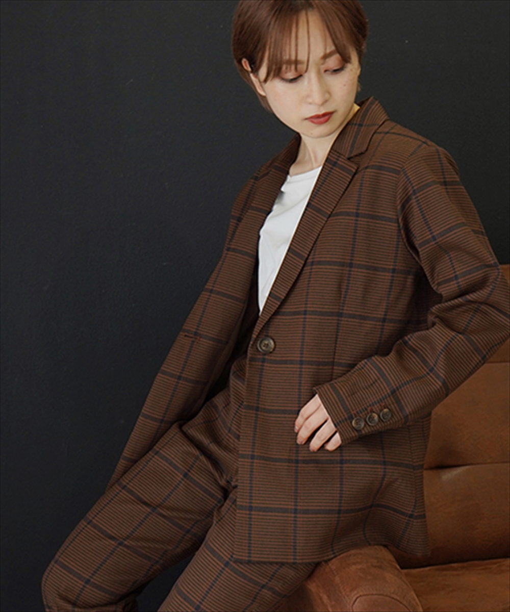 セール 30%OFF】【低身長向けサイズ】チェック柄テーラード セール 30%OFF】【低身長向けサイズ】チェック柄テーラード