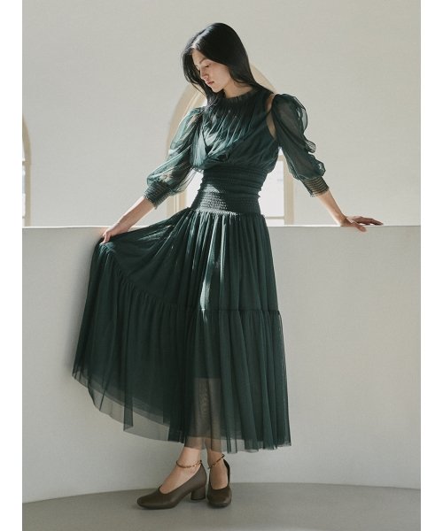 クーポン Sustainableチュールボリュームドレス スナイデル Snidel D Fashion