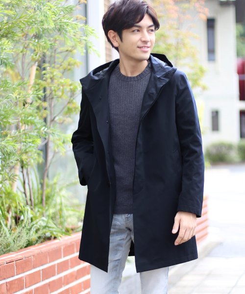 Haleine メンズハーフコートフード付き アレンヌ Haleine D Fashion