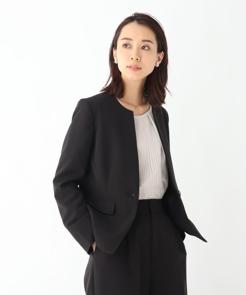 DELEGANT ダブルクロスキーネックジャケット【WEB限定サイズ】