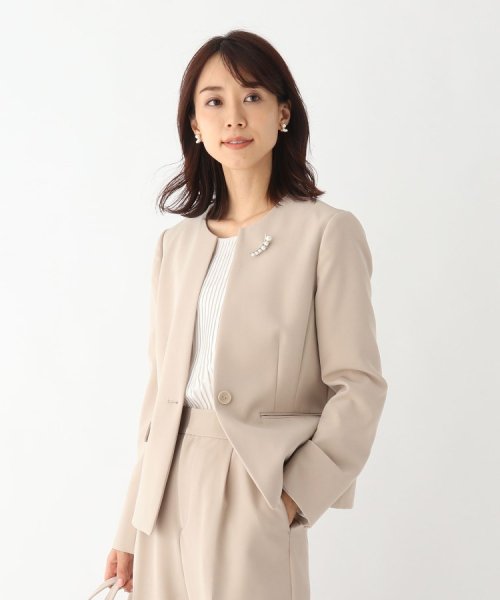 DELEGANT ダブルクロスキーネックジャケット【WEB限定サイズ】
