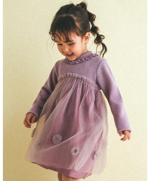 セール 花 モチーフ チュール ワンピース 80 130cm スラップスリップ Slap Slip D Fashion
