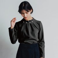 aquagarage/アクアガレージ aquagarage パールネックブラウス レディース 春 秋 S M L LL 3L 長袖/504372786