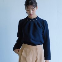 aquagarage/アクアガレージ aquagarage パールネックブラウス レディース 春 秋 S M L LL 3L 長袖/504372786