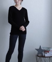 PourVous/プールヴー PourVous Vネックリブニット/504384376