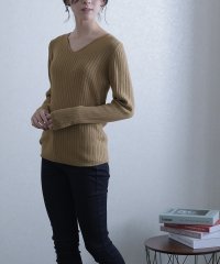 PourVous/プールヴー PourVous Vネックリブニット/504384376