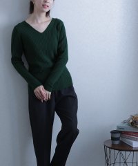PourVous/プールヴー PourVous Vネックリブニット/504384376