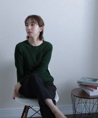 PourVous/プールヴー PourVous ラウンドネックリブニット/504384377