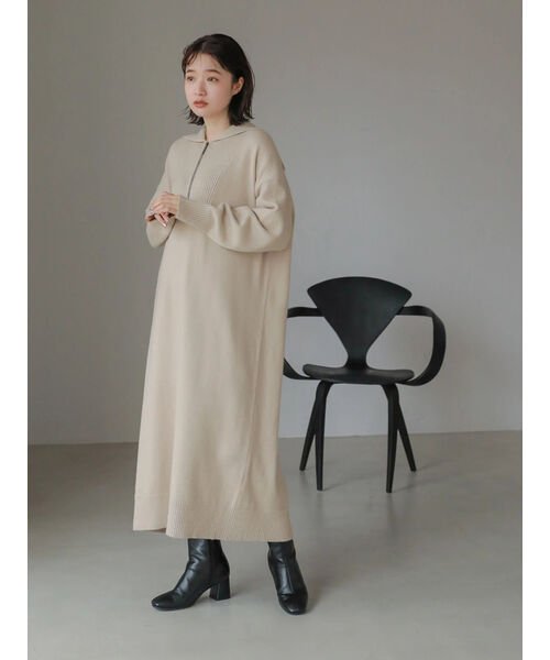 ハーフzipニットワンピース アメリカンホリック American Holic D Fashion ハーフzipニットワンピース アメリカンホリック American Holic D Fashion
