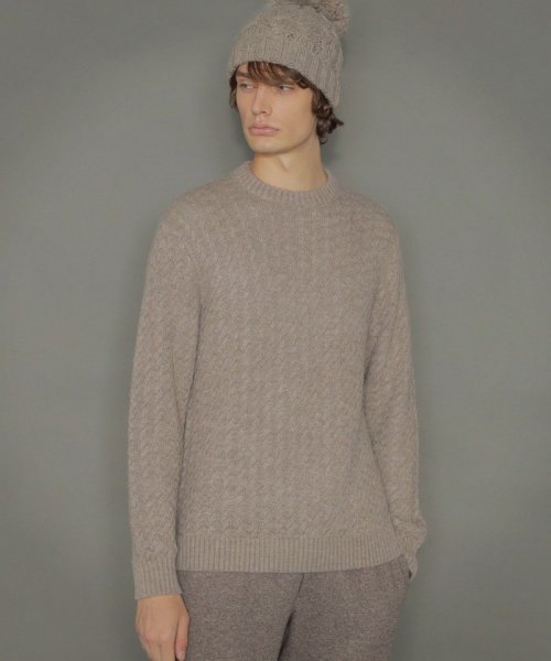 セール 5ゲージアルパカケーブルクルーネックニット Mackintosh London メンズ Mackintosh London D Fashion