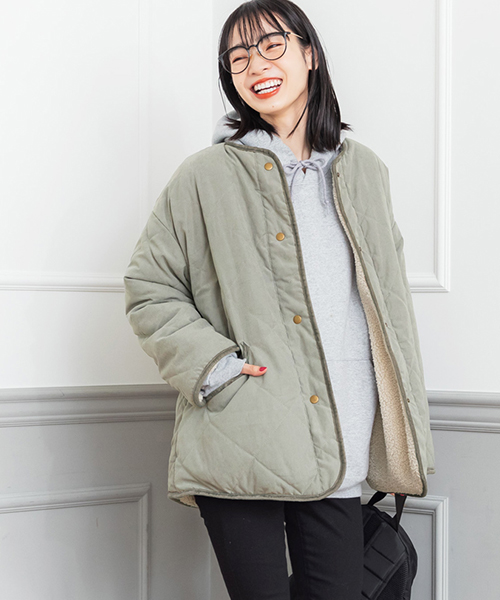 セール 37%OFF】【リバーシブル】キルティング×ボアリバーシブルコート