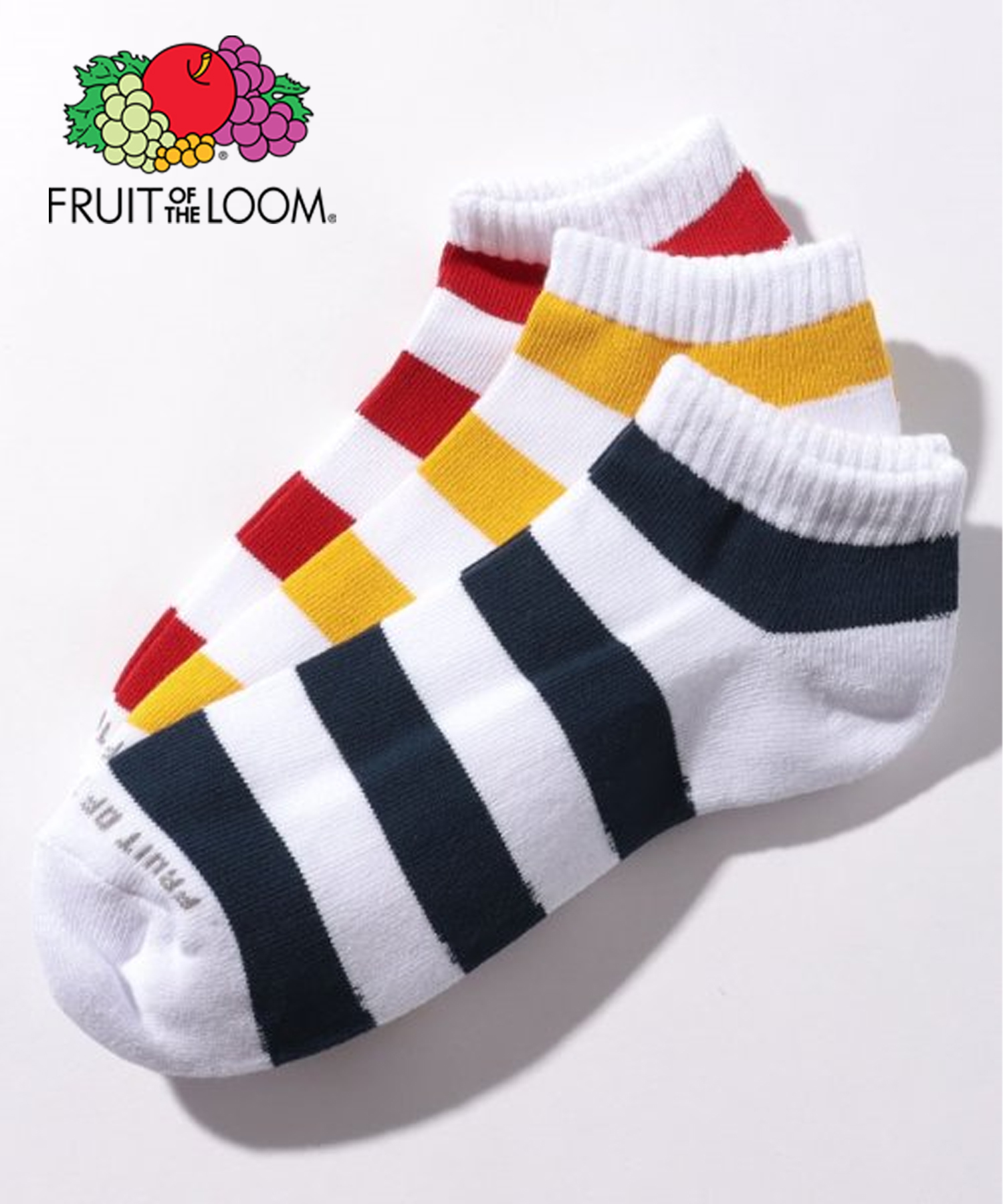 クーポン Ac カラーボーダー アンクル丈ソックス フルーツオブザルーム Fruit Of The Loom D Fashion
