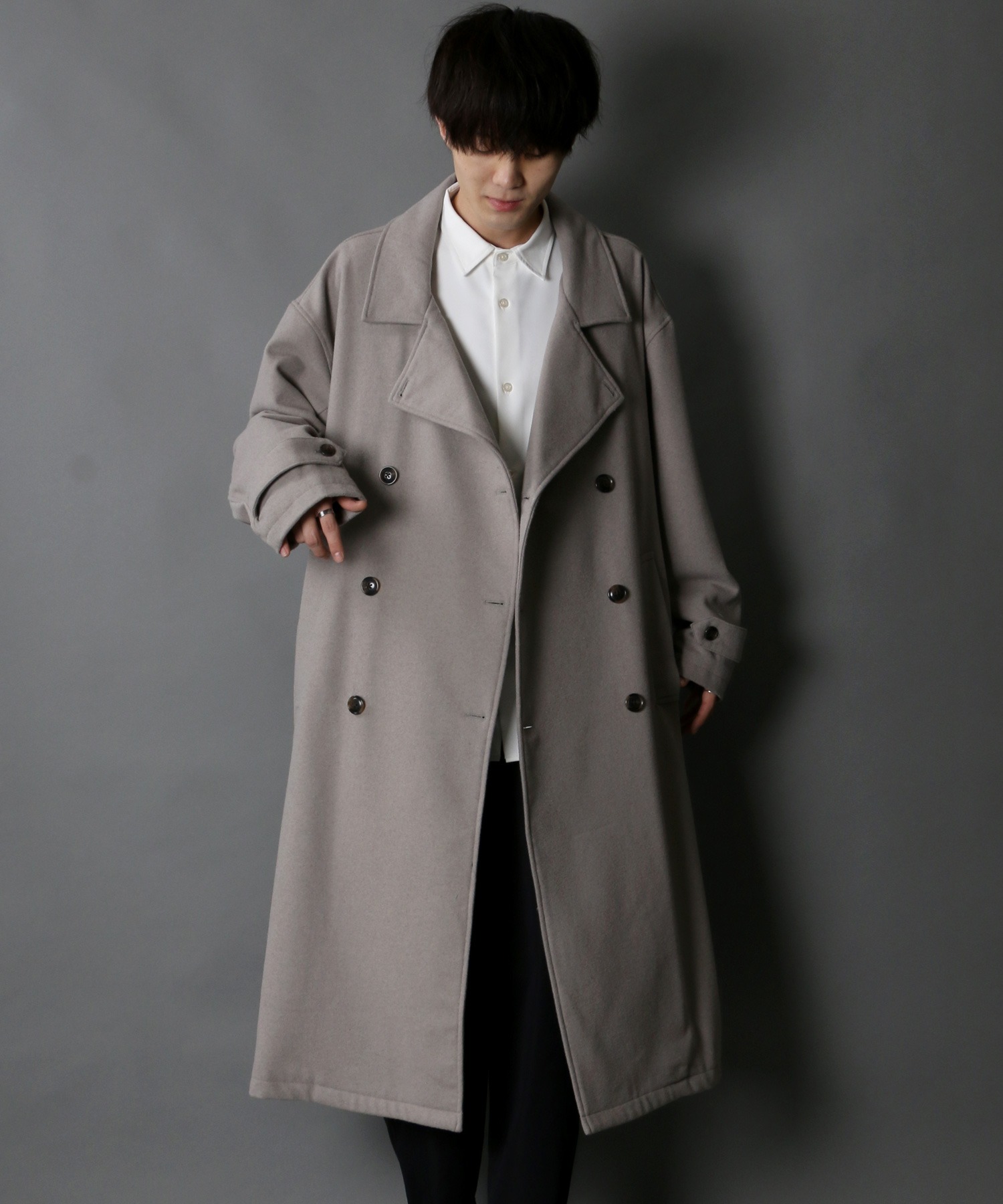 セール】【SITRY】over size wool trench coat/オーバーサイズ ウール