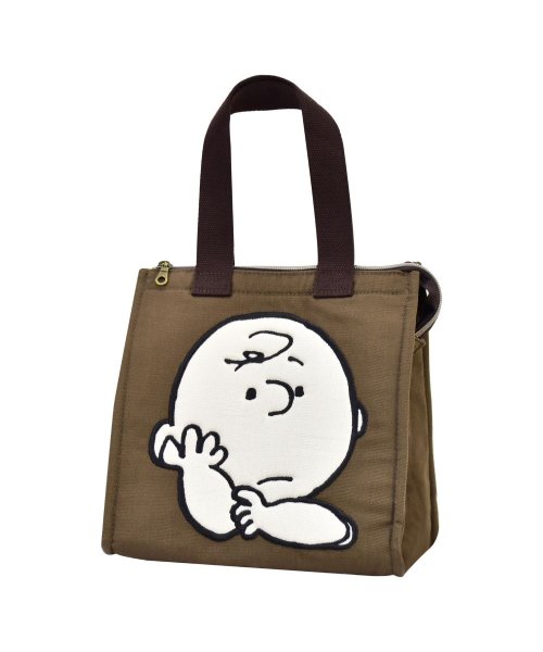 スヌーピー ミニトートバッグ トート バック メッシュポケット ファスナー付き ジッパー チャーリーブラウン 刺繍 レディース 大人 女性 大学生 女子 女の子 ランナー Runner D Fashion