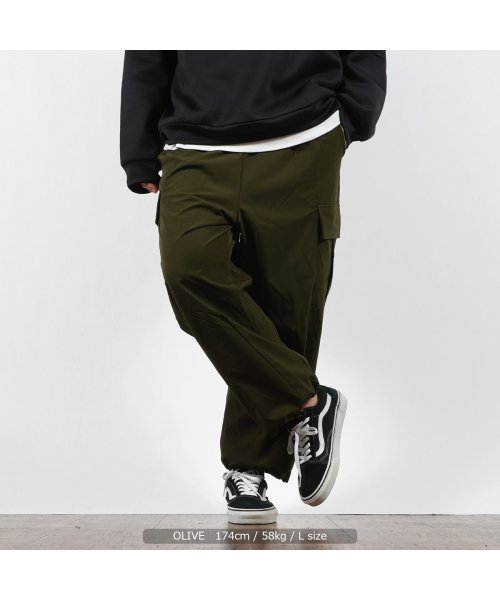 セール Off カーゴパンツ メンズ バルーンパンツ レディース ワイドパンツ ナイロンストレッチ バルーンカーゴパンツ パンツ カーゴ イージーパンツ 軽い ストレッチ ワンフォークロージング 1111clothing D Fashion