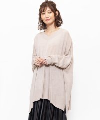 mili an deni/カシミアタッチニット トップス レディース プルオーバー Vネック セーター ドレープニット スリット AW/504399663