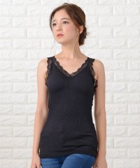 Lace Ladies/レースレディース Lace Ladies カップ付きリブ編み レースキャミソール/504399939