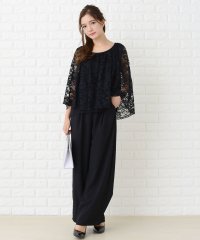 Lace Ladies/花柄レースケープ付ワイドセットアップ・パンツドレス/504399951