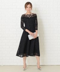 Lace Ladies/デコルテラインシースルー ワンピースドレス/504399957