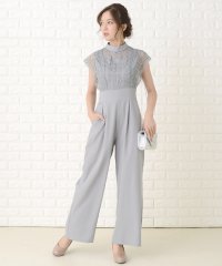 Lace Ladies/レースレディース Lace Ladies ハイウエストレース切り替えパンツドレス・オールインワン/504399964