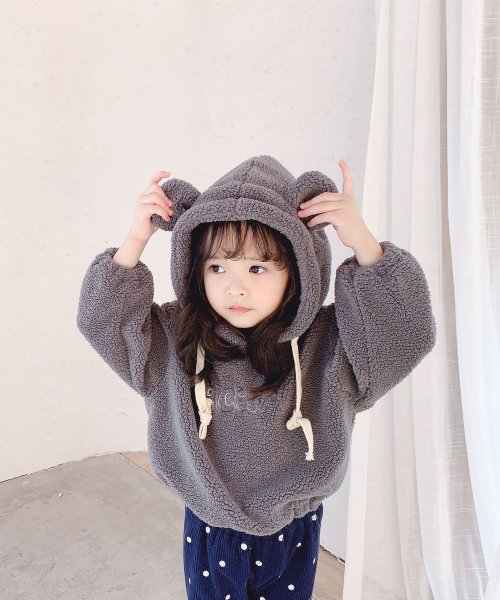 Aimoha Kids 新作 韓国子供服 かわいいくま耳付きボアパーカー Aimoha アイモハ Aimoha D Fashion