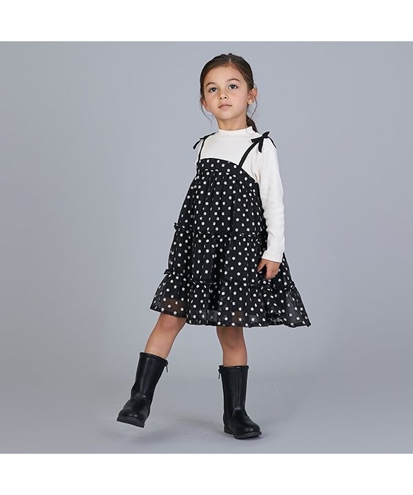 極美品✨pom ponette リバティプリント ドッキングワンピース M
