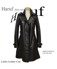 Haruf/ハルフ Haruf トレンチコート レザーコート レディース 本革 レザージャケット 革ジャン ラムレザー 革コート シンプル レディースロングコート 秋冬 V/504406267