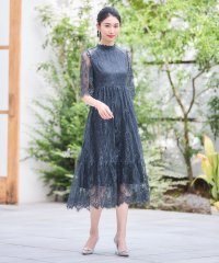 DRESS+/ドレスプラス DRESS+ レーススタンドカラーワンピースドレスパーティードレス/504407835