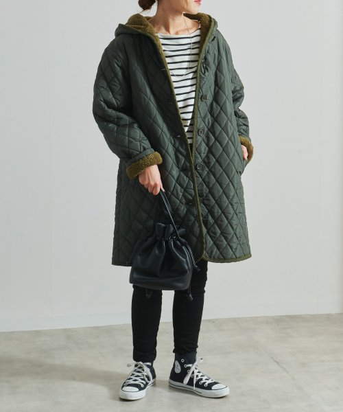 裏ボアキルティングフード付きコート フィズ Fizz D Fashion