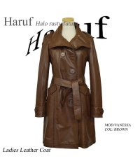 Haruf/ハルフ Haruf レザーコート ロングコート レディース 本革 レザージャケット 革ジャン ラムレザー 革コート シンプル レディースアウター 秋冬 VANE/504410754