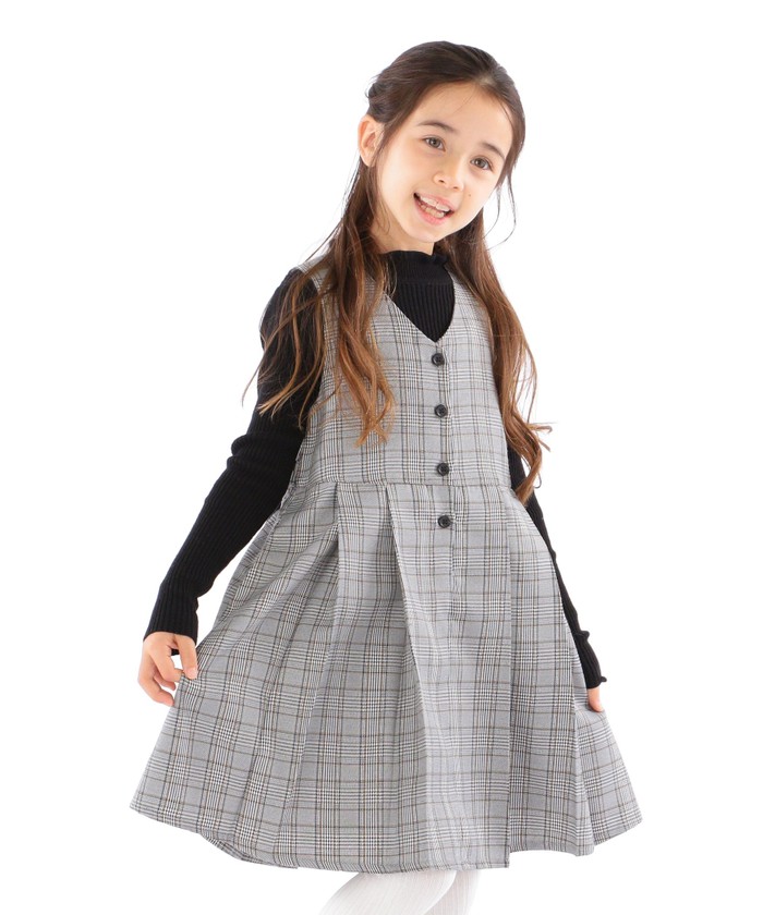 セール】SHIPS KIDS:チェック ジャンパー スカート(100~130cm