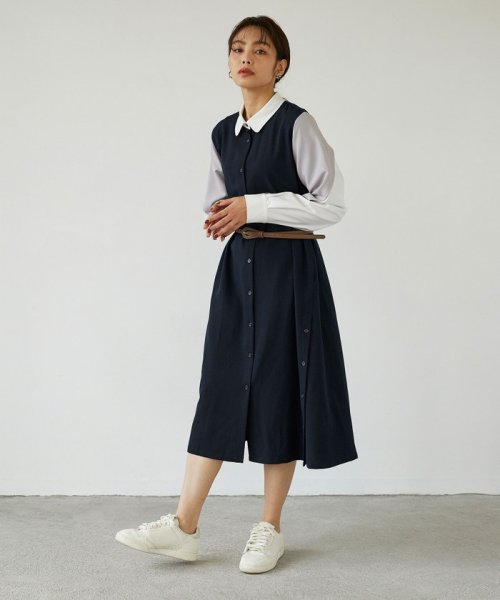袖切替クレリックシャツワンピース １７９ ｗｇ ニコルクラブ １７９ ｗｇ D Fashion