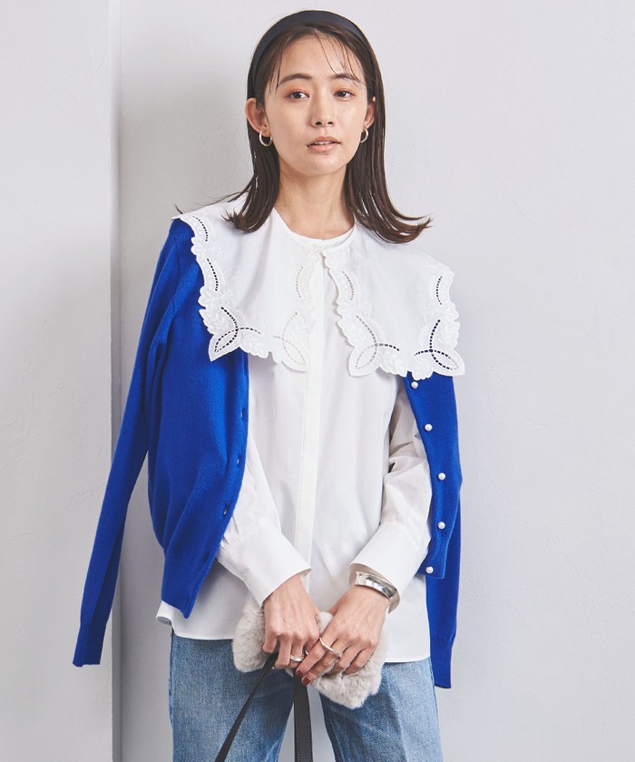 UNITED ARROWS>C EMB セーラーカラー ブラウス W UNITED ARROWS>C EMB セーラーカラー ブラウス W