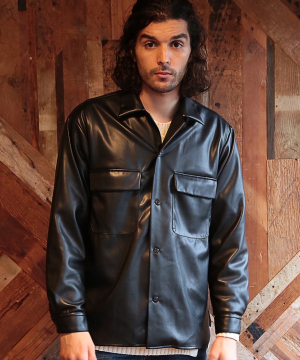 セール 65%OFF】シンセティックレザーシャツ(504420477 セール 65%OFF】シンセティックレザーシャツ(504420477