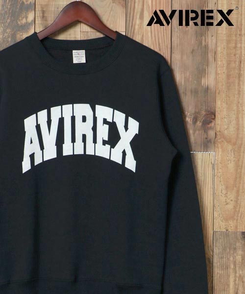 AVIREX/アヴィレックス】 裏起毛 ロゴ クルーネック トレーナー