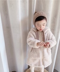 aimoha/アイモハ aimoha 【aimohaーKIDSー】韓国子供服 フード付き無地ロング丈ボアジャケットコート/504423763