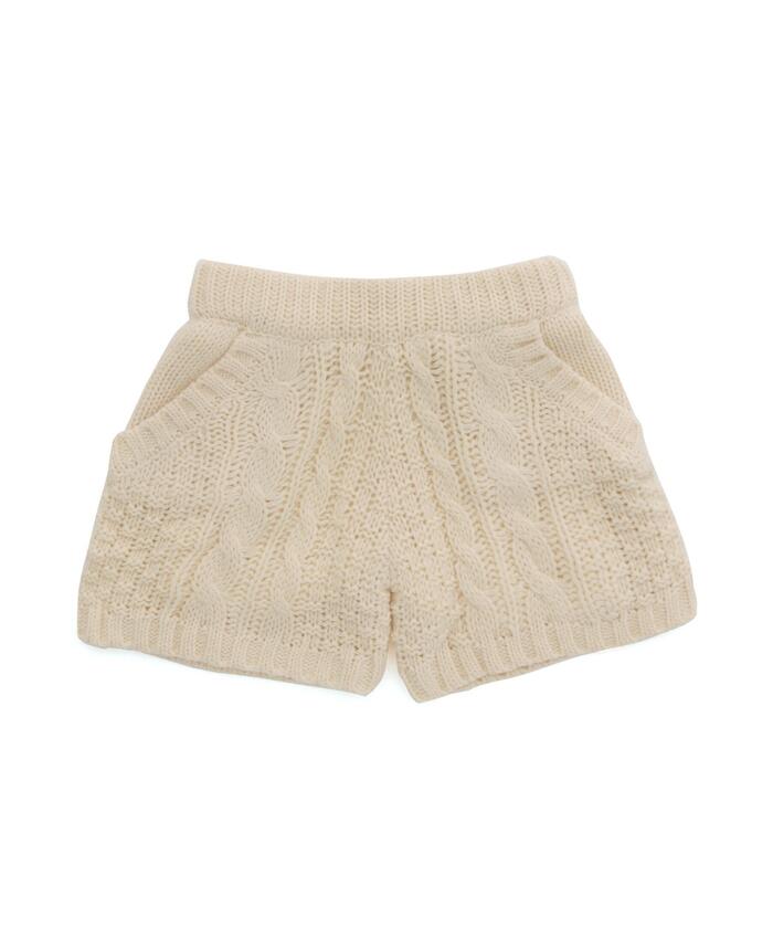 ケーブルニットショートパンツ