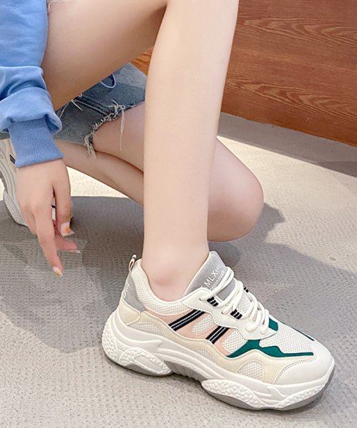 ダッドスニーカー スニーカー ポイントカラー Mixカラー 靴 シューズ 韓国 ファッション Mixポイントカラーダッドスニーカー フューティアランド Futier Land D Fashion