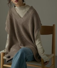 Fashion Letter/ファッションレター Fashion Letter Vネックオーバーサイズニットベスト/504430536