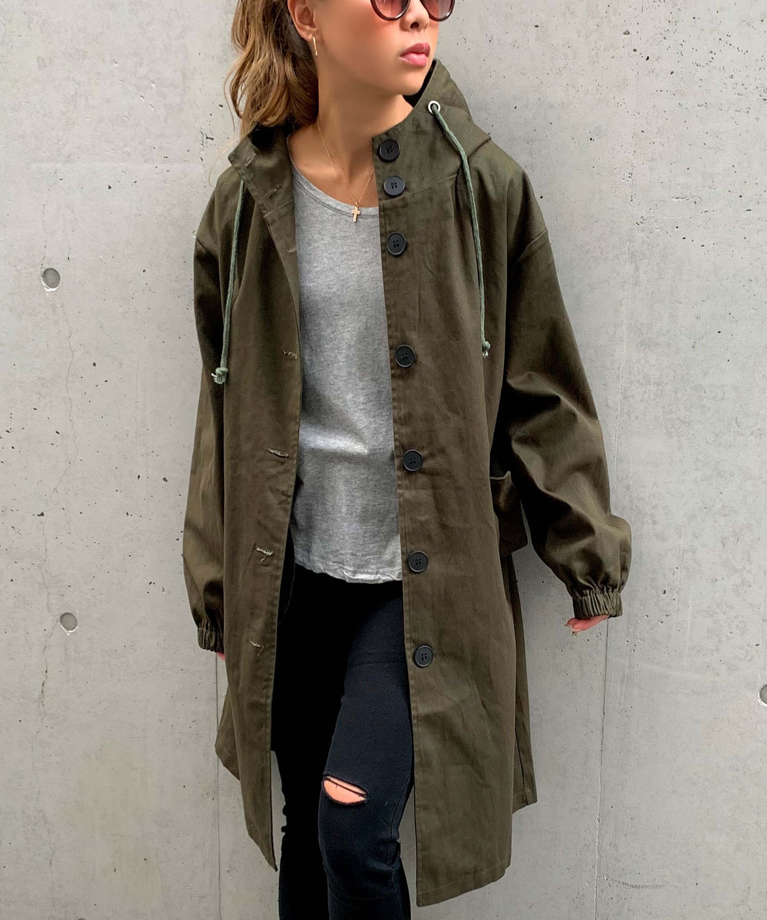 セール18%OFF】フード付きロングジャケット(504421568) | ジュノア