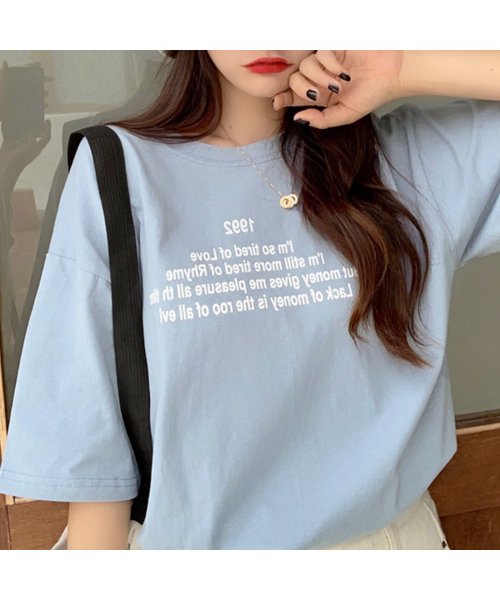 ハーフスリーブプリントtシャツ 韓国ファッション ジュノア Junoah D Fashion