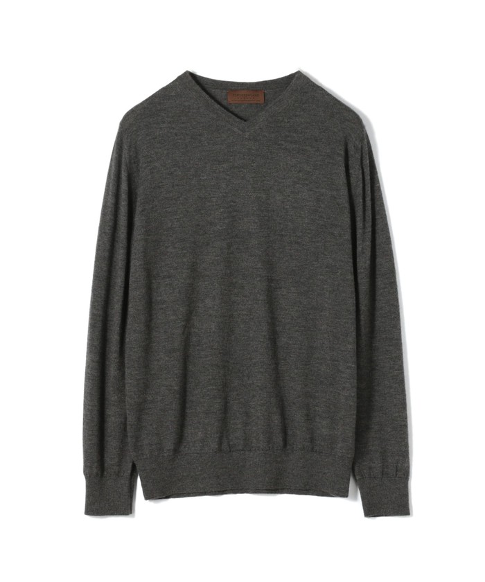 クーポン】【セール 50%OFF】梳毛カシミヤ Vネックプルオーバー