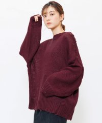 mili an deni/セーター ダメージニット トップス レディース 太ステッチ プルオーバー AW/504434933