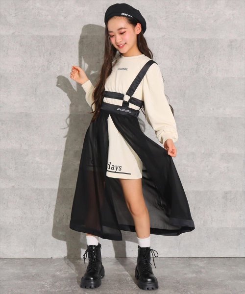 セール パワーショルダーワンピース ハーネスワンピースセット アナップガール Anap Girl D Fashion