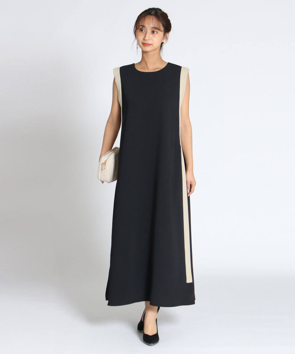 新品☆FENNELバイカラーノースリーブワンピース9号