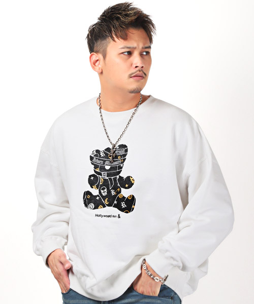 Hollywood Rich.& 型抜き発泡ベアプリントトレーナー ラグスタイル LUXSTYLE Hollywood rich.&(ハリウッドリッチ